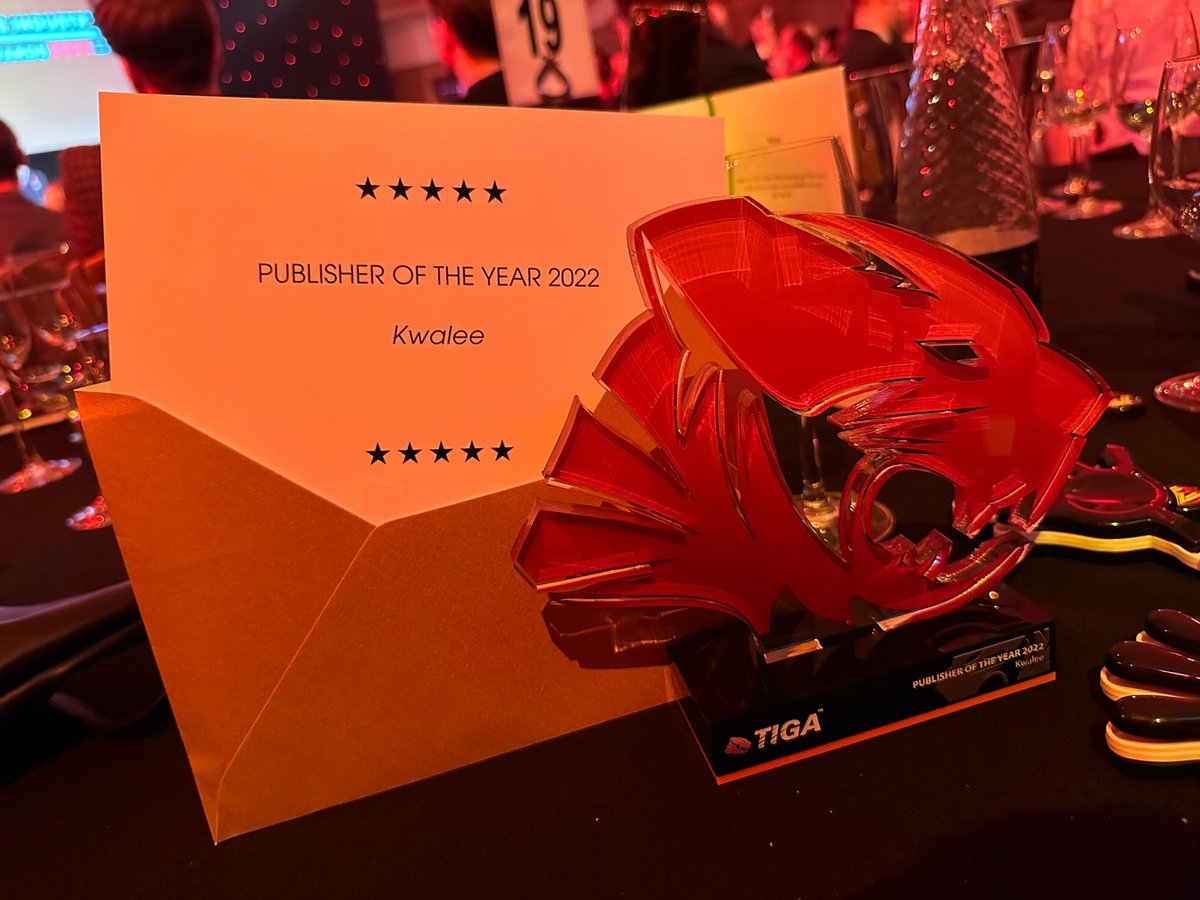 kwalee's tweet image. We're stoked to win Best Publisher at the @TIGAMovement. 🎉

Kudos to everyone working tirelessly to publish our internal games, third-party mobile titles, and now PC and Console and Casual games. It's great to see these efforts recognised. 👏

#TIGAAwards