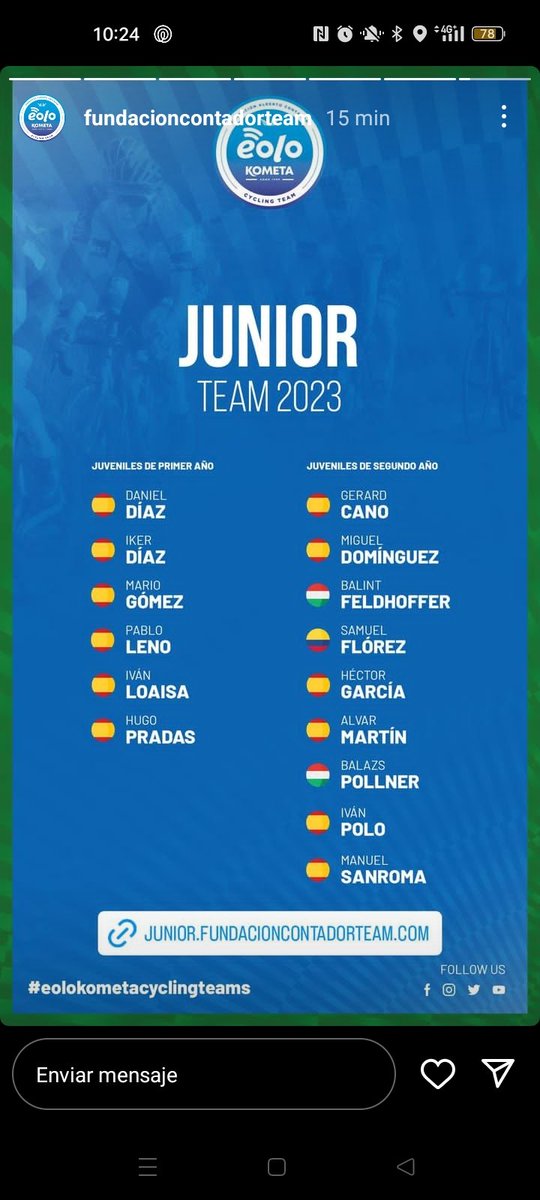 Nuevo TEAM , chico mío 💪🚴🐤
Un pasito más .