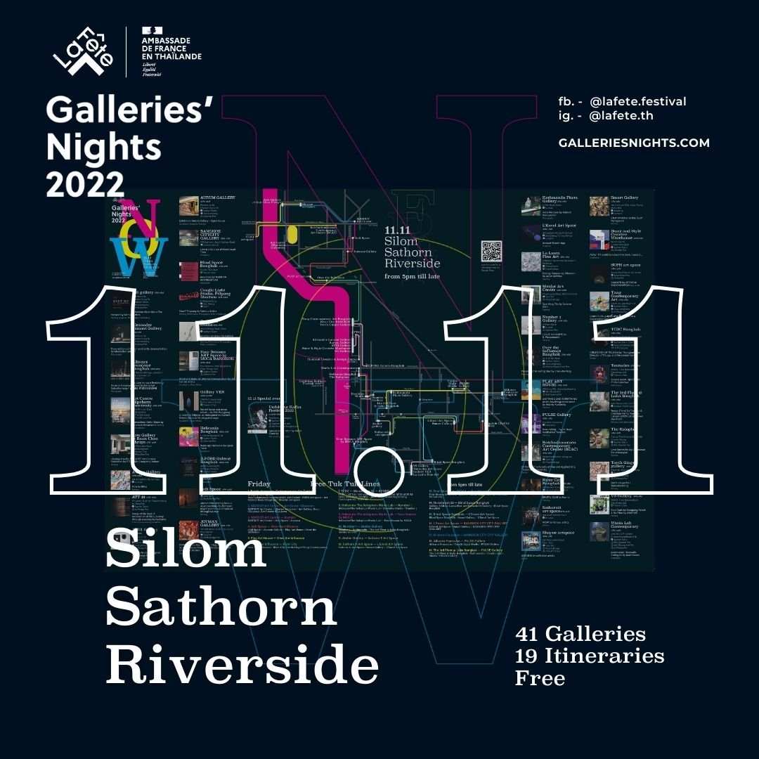 GameBros will be at <a href="/JoymanGallery/">Joyman</a> 

💙 FRI, 11 Nov : silom/ sathorn/ riverside
hop on-off tuktuks and admire artworks throughout the nights with over 40 art spaces and 50 artists will join us for the first night in silom/sathorn/riverside line

more info galleriesnights.com