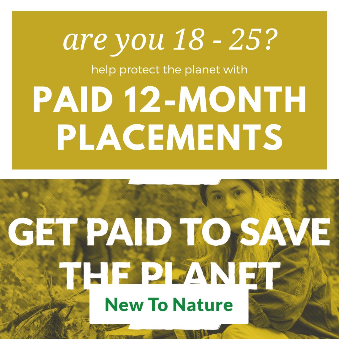 Groundwork is running a New to Nature scheme for 18 - 25 year olds! Apply for paid 12-month placements with a whole host of organisations offering "green jobs" with good wages and excellent work experience. 

groundwork.org.uk/new-to-nature-…

#sustainability #groundwork #newtonature
