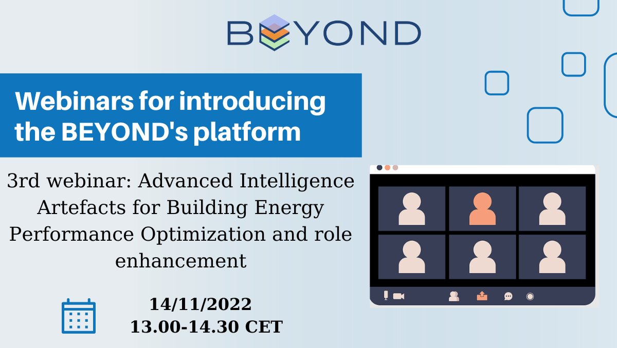 BeyondH2020's tweet image. 📢Don&apos;t miss our last #webinar that will focus on the #Advancedintelligence Artefacts for Building #energyperformance Optimization and role enhancement!
For more information 👉 linkedin.com/events/toolsfo…