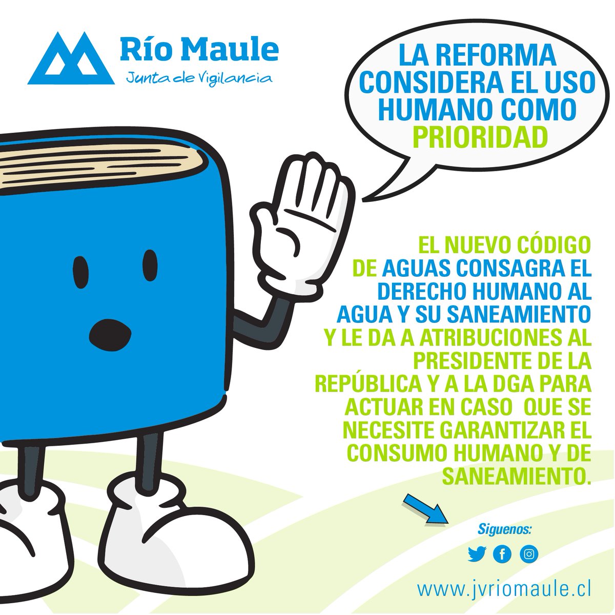 JVMRioMaule's tweet photo. 📌 A través de este post te queremos contar que el Nuevo Código de Aguas 📖 consagra el derecho humano al agua 💦 y a su saneamiento. A continuación te lo explicamos más en detalle. #jvrm #agua #agricultura #riego https://t.co/hXVUGrJDJw
