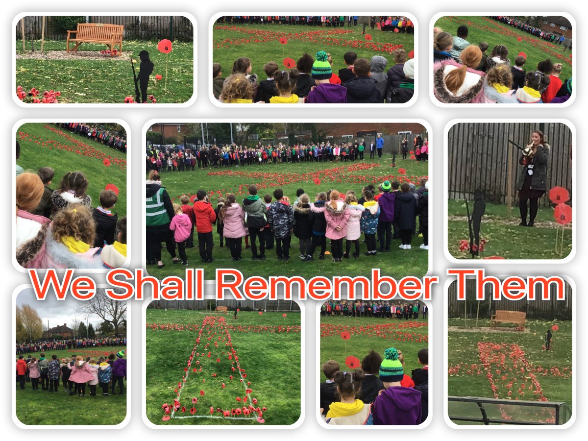 westheathprim's tweet photo. The children led us in assembly today as we remembered. Every child placed their painted poppy and gathered by our remembrance garden to remember. #WHPSValues @PoppyLegion https://t.co/T4xWKecBL0
