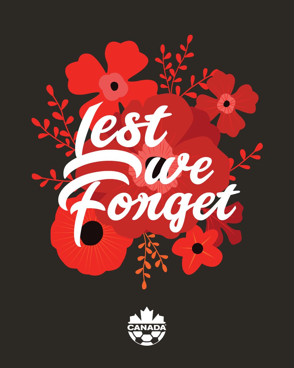 CanadaSoccerEN's tweet photo. On November 11, we remember those who served and sacrificed.

#RemembranceDay | #LestWeForget https://t.co/HijqrXsdmR