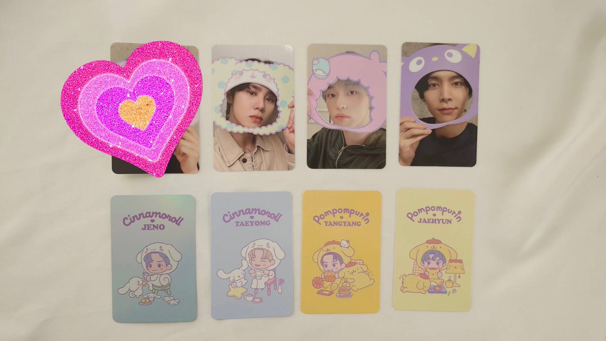 yutaopanda's tweet photo. NCT サンリオ トレカ 交換希望

【譲】※画像参照ください
B セルカ：クン/チョンロ/ジャニ
B キャラ：ジェノ/テヨン/ヤンヤン/ジェヒョン

【求】
同種セルカ：テン/テイル
同種キャラ：ユウタ/テン/ジェミン/テイル/ショウタロウ/

郵送or28日のドリショ参戦予定のため現地交換可能です🙏 https://t.co/9yeWIasOuf