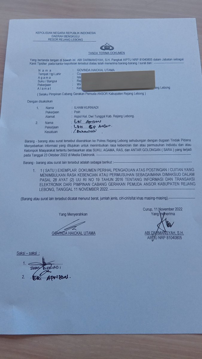 amrudinnejad_'s tweet photo. Laporan terhadap @faizalassegaf atas fitnah keji dan ujaran kebencian oleh LBH Ansor Rejang Lebong, Bengkulu https://t.co/f6CHEVs70F