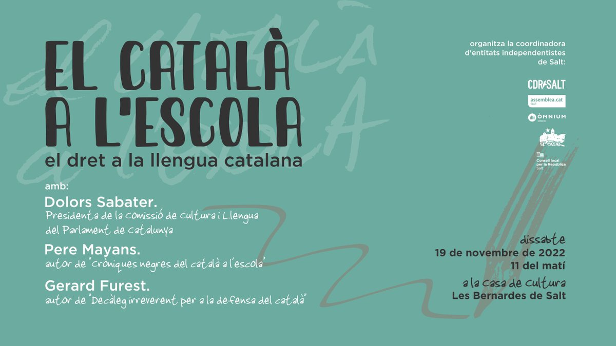 Dissabte 19 de novembre tenim aquest acte imprescindible! 💪