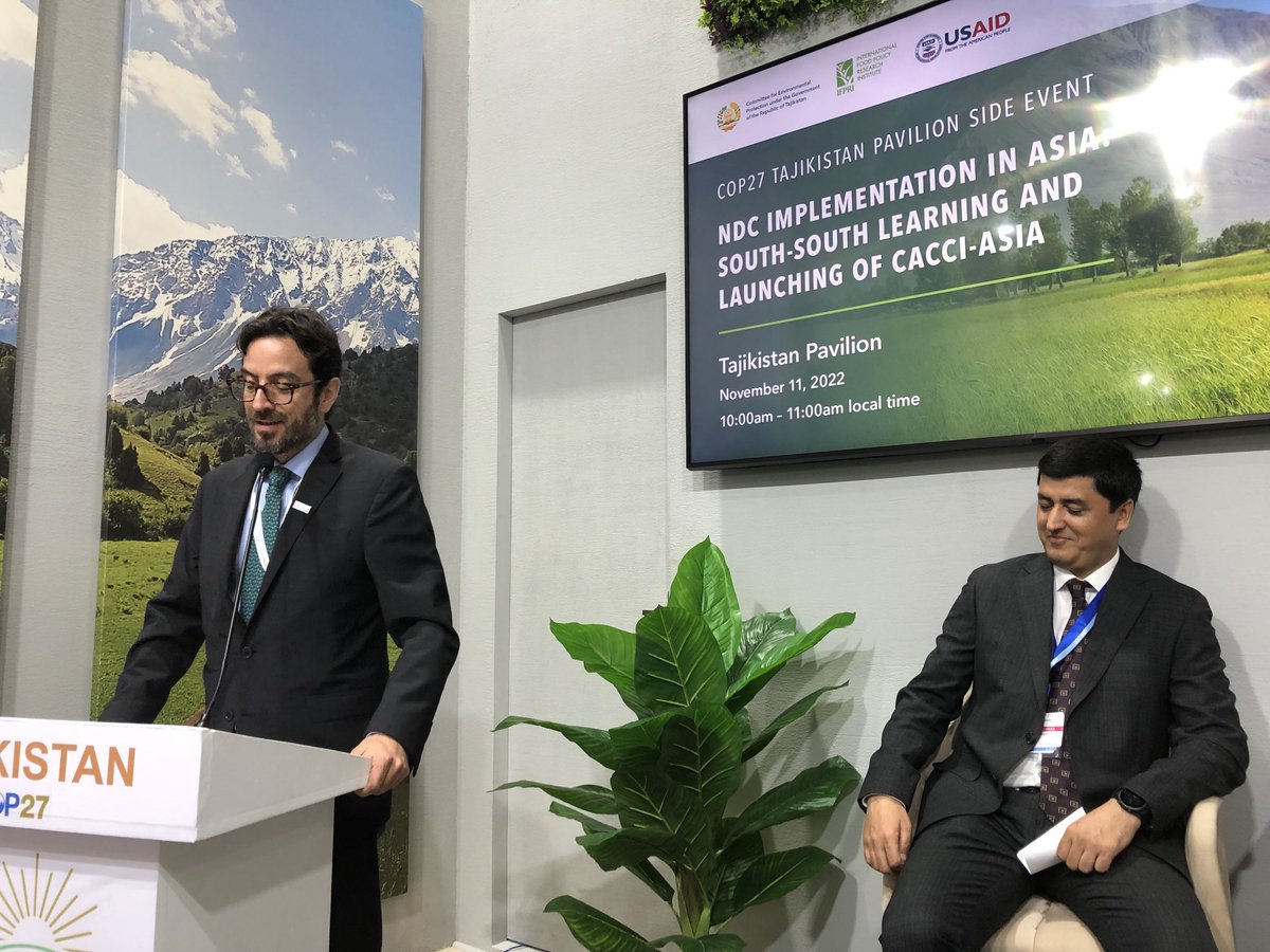 ⁦@ndcpartnership⁩ global director Pablo Vieira opening the CACCI Asia launch event supported by ⁦@USAID⁩ ⁦@IFPRI⁩ ⁦@tajnature⁩ pavilion @COP27in Egypt.