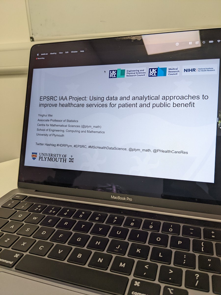 Time to get geeky with some statistics thanks to <a href="/plym_math/">University of Plymouth Mathematics</a>.

Looking forward to all the talks, especially yours @CaitlinKrum. Can't wait to hear more about <a href="/KensaHealth/">Kensa Health</a> plans 🙌

#HDRPlym #EPSRC #MScHealthDataScience