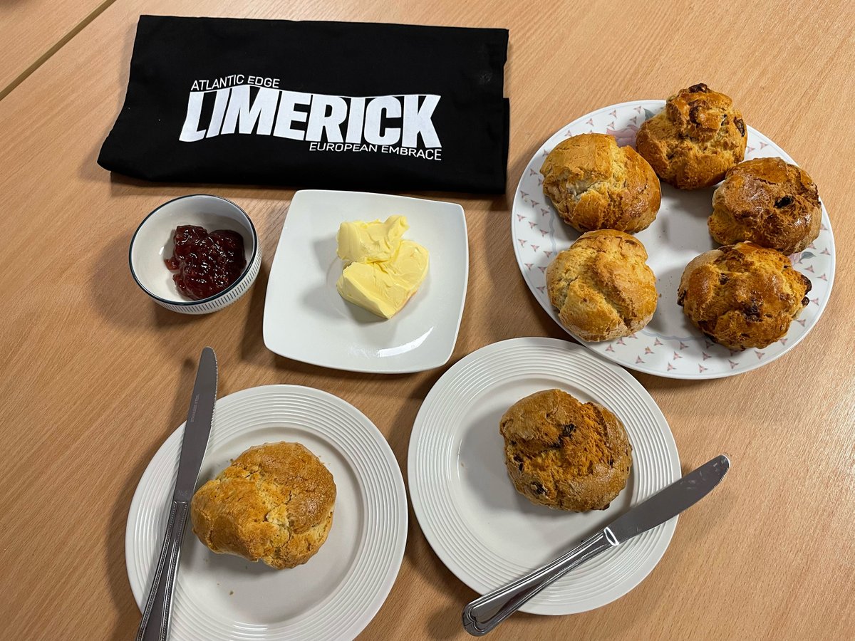 Huge thanks to <a href="/LimerickCouncil/">Limerick Council - Comhairle Luimnigh</a> for a delicious Friday morning treat - warm and tasty scones. 
Fridays always feel like an early lunch to kick into the weekend. 
Looking for something fun to do this weekend? Try limerick.ie/discover/whats…
#Limerick #LimerickEdgeEmbrace <a href="/Limerick_ie/">Limerick.ie</a>