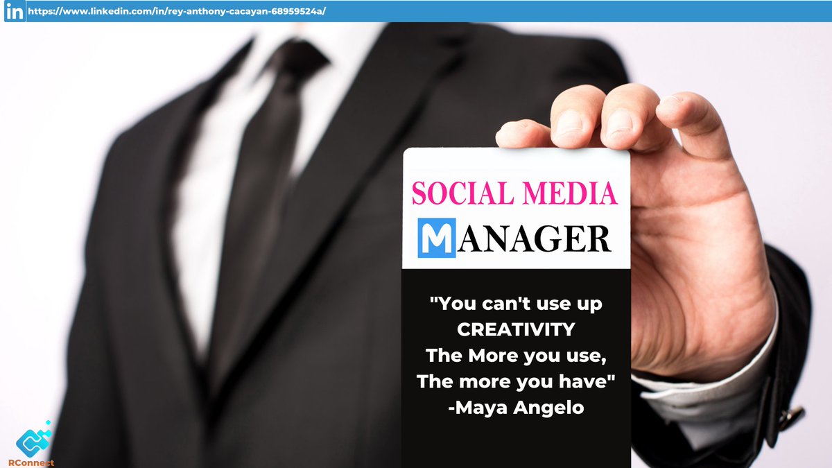 anthony_cacayan's tweet photo. What Is a Virtual Social Media Manager?

Social media managers are in charge of representing a company across social channels as the sole voice of the brand.  🧑‍💼

#SocialMediaManagerVA #SocialMediaEngagement        #SocialMediaAds #SocialMediaManagerForHire https://t.co/VhKYUksVqT