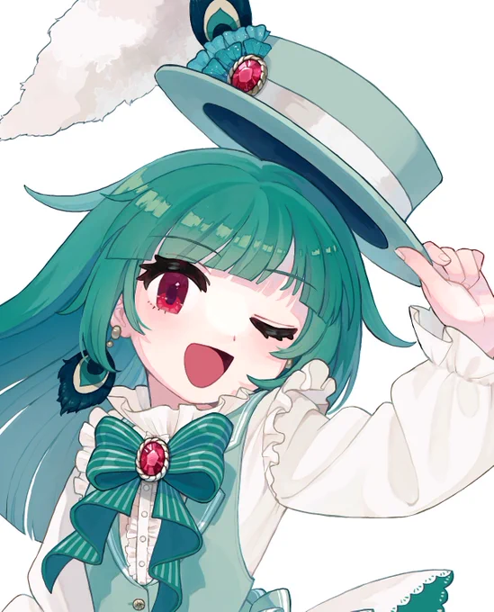 これは色彩検定主催のキャラデザのコンテストに出したけど全然ダメだったピーコックグリーンちゃん 