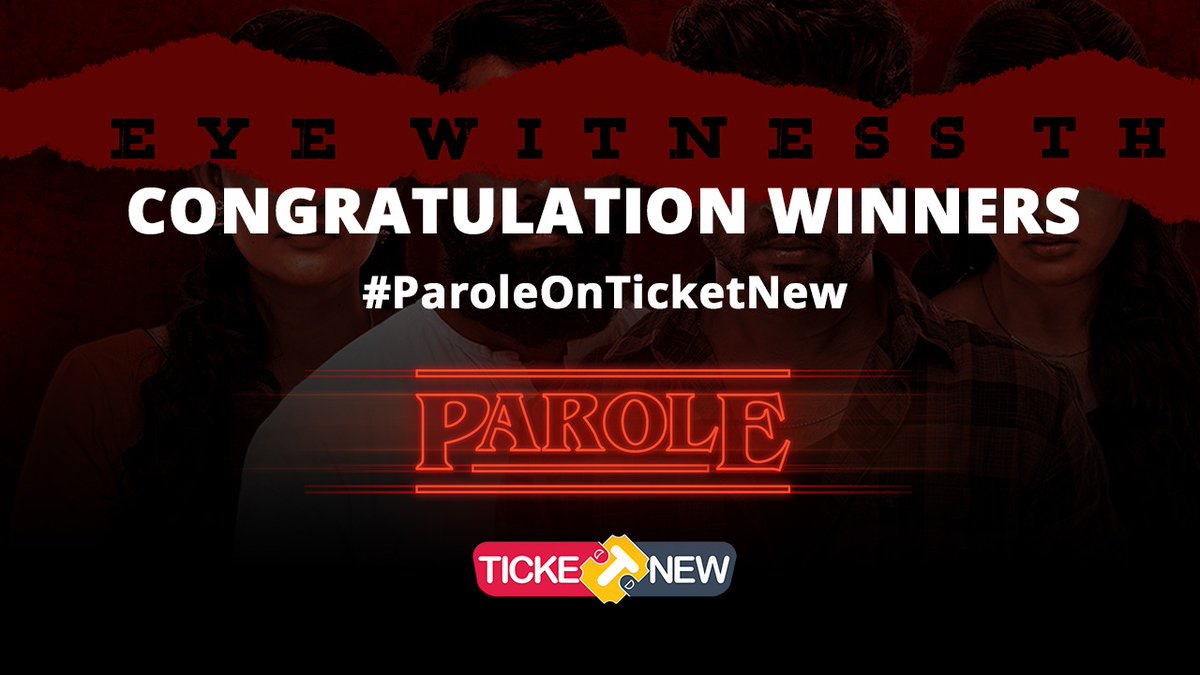 TicketNew's tweet image. 🎁#TicketNewContestAlert🎁

#Congratulation Winners for #ParoleOnTicketNew Contest 🎉

#Winners will receive exclusive #Parole Discount voucher code as a separate twitter message Shortly✨

@Oscl8r1 @tripr_entertain @iamdwarakh @madhu1134
@KarthiikPK @linga_offcl @Iamkalpik