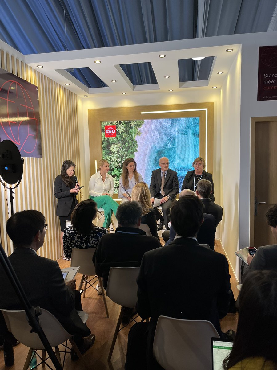 It’s the big day!!! The #NetZero Guidelines are here! Kicking off the day at #COP27 with a press announcement from Director-General of <a href="/BSI_UK/">BSI UK</a> <a href="/scott_steedman/">Scott Steedman</a>, ISO President, Ulrika Francke, and net zero experts <a href="/FionaMacklin1/">Fiona Macklin</a>, and <a href="/KayaAxelsson/">Kaya Axelsson</a>