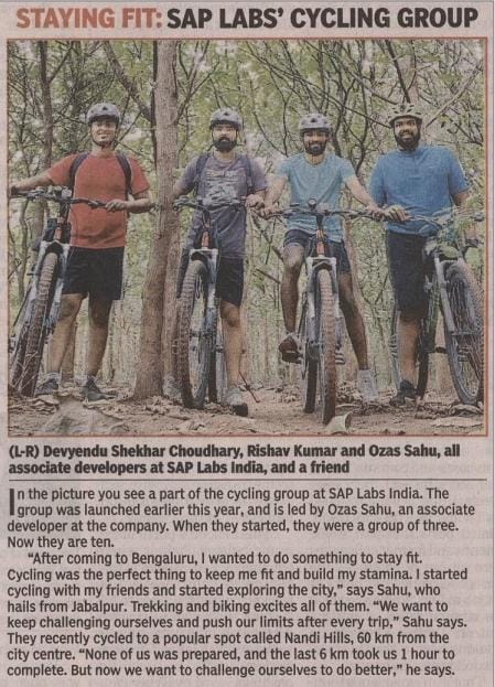 saplabsindia's tweet photo. Fostering a healthy #culture is at the core of SAP Labs India &amp; that is how we launched our interest groups.

Read the story of our colleagues @SahuOzas, @rish997 &amp; @ShekharDevyendu as they talk about, pushing boundaries &amp; their passion for cycling. 
Read- https://t.co/bP0mGhxAWa https://t.co/VMLhqP7yNn