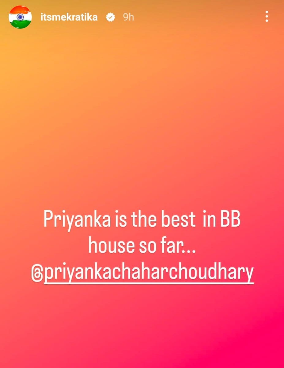 TeamPriyankaFC_'s tweet photo. Thankyou ❤️

She's indeed the Best one 🌟♥️

#PriyankaChaharChoudhary #BB16 
#PriyankaIsTheBoss #BiggBoss16 https://t.co/EMwxCsfkKU