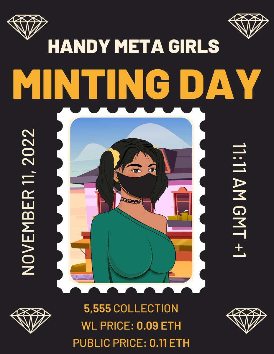 IT'S MINTING DAY! 🎉 

🕒Minting will be live in: 11:11 AM GMT+1

Supply: 5,555
WL Price: 0.09 ETH
Public Price: 0.11 ETH

We are ready to bring the fashion industry into the metaverse. #NFT #NFTmint #NFTCommunity #NFTMinting
