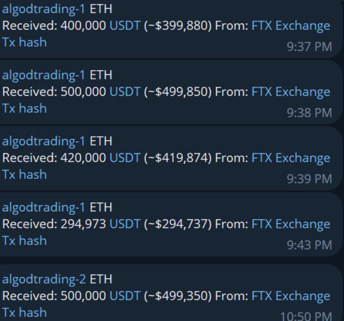 BREAKING:

Insiders are withdrawing MILLIONS out of FTX as we speak. 
Withdrawals are still open for insider accounts(residents of Bahamas+FTX employees) 
This has led to insiders buying peoples multi million balances for Pennies on the Dollars and withdrawing. 

What a clownshow