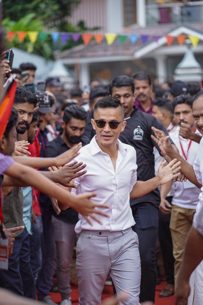 OfficialHoIF's tweet photo. Kannur is blessed with a football academy @F13Academy by their own @ckvineeth &amp; @rinoanto &amp; to officially launch it, #indianfootball's very own @chetrisunil11 did the honours

It was indeed a celebration! 😍🤩🥳 https://t.co/1UDL42JqrH