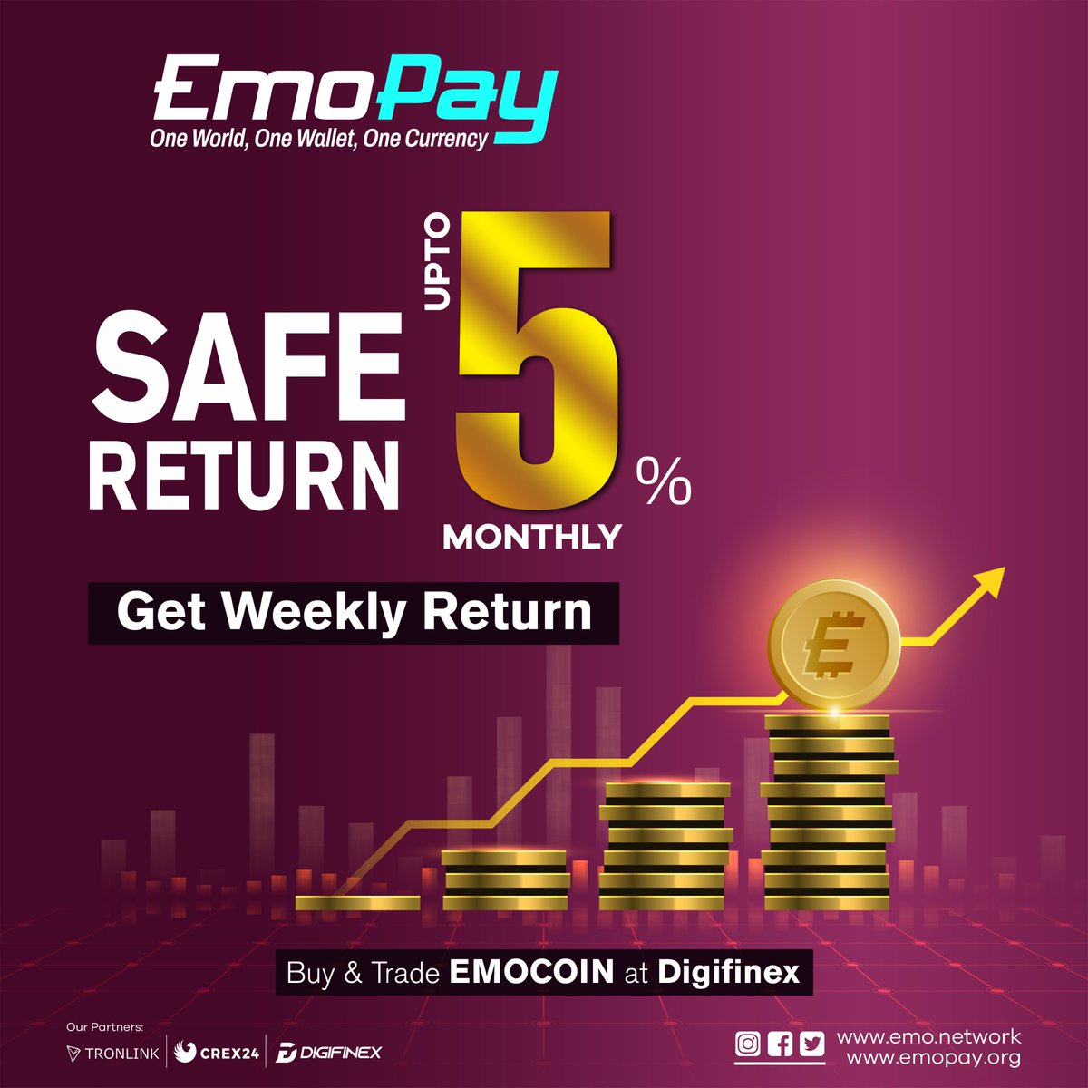 imemopay's tweet photo. Stake Emocoin on Emopay💰💸

Seize #Staking on an attractive rate of up to 5% Monthly!

Visit: https://t.co/KN5XBVRUD8

#staking #crypto #bitcoin #cryptocurrency #blockchain #defi #eth #nft #cryptonews #trading #binance #coinbase #cryptocurrencies #Trending #Friday #fridaymorning https://t.co/bjgn0ACxP9