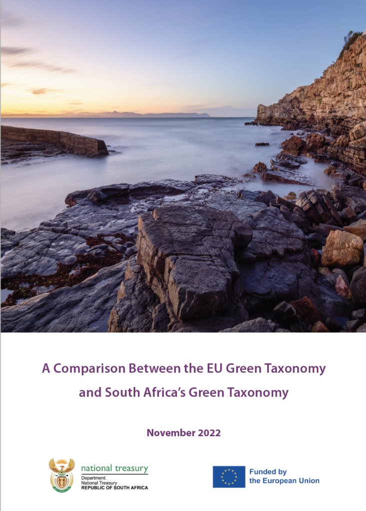 A comparison study between the EU Green Taxonomy and SA Green Finance Taxonomy has found that SA and EU taxonomies both pursue climate ambition of a net-zero economy to 2050 as a core environmental objective. 
sustainablefinanceinitiative.org.za/working-groups…