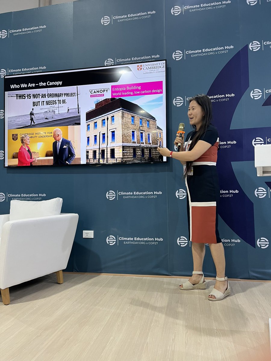 whittso's tweet photo. Next up we’re hearing from @cisl_cambridge programme manager Jie Zhou about both the @CISL_Canopy designed to support sustainability innovators and entrepreneurs as well as the @SMEClimateHub #ClimateFit online programme for SMEs https://t.co/vplytHxDIg