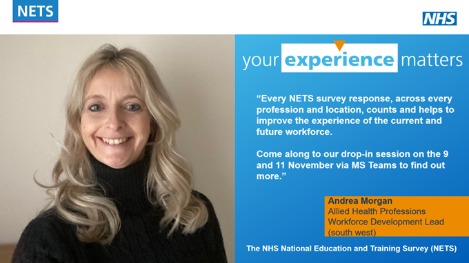 NHSE Workforce, Training and Education – SW (@nhshee_swest) on Twitter photo 📣Healthcare learners! Last chance to join our #NETS22 drop-in sessions this morning. Join us at 10:30 to find out more 👉 orlo.uk/kqjLG
#NETS22 <a href="/Andrea_Morgan2/">Andrea Morgan</a> <a href="/TuckeyMandy/">Mandy Tuckey</a> 📣Healthcare learners! Last chance to join our #NETS22 drop-in sessions this morning. Join us at 10:30 to find out more 👉 orlo.uk/kqjLG
#NETS22 <a href="/Andrea_Morgan2/">Andrea Morgan</a> <a href="/TuckeyMandy/">Mandy Tuckey</a>