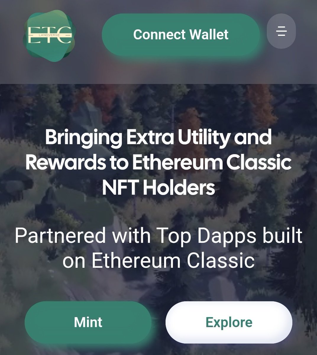 ETCLandverse is the metaverse land on the Ethereum Classic blockchain. You can claim your land and use your ETCNFTs to walk in the ETCLandverse. 🌍🚀

Check info on our  website etclandverse.com
