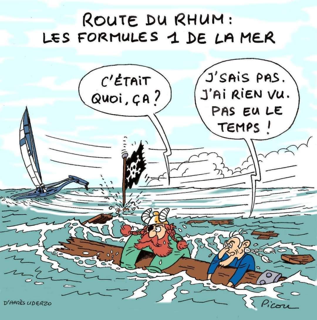 festinaboy's tweet photo. L'#IMOCA de @sailingdamien victime d'un choc avec un cargo, mat cassé, retour au moteur à Lorient @CharlieDalin se ballade. Pénalité levée pour @CCaudrelier en #ULTIME. @yoannrichomme qui continue sa remontada en #Class40 et mon Brieuc Maisonneuve toujours en tête #RhumMulti https://t.co/wXZ7LF9UxL
