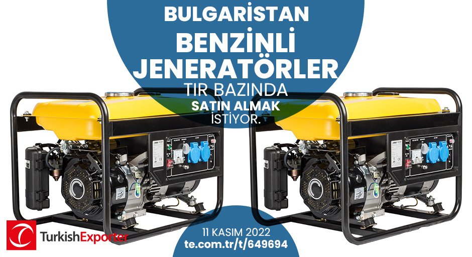 💡İhracat Fırsatı!

📍Bulgaristan, benzinli jeneratörler tır bazında satın almak istiyor.

⭐Bu ihracat fırsatının detaylarına erişmek için linke tıkla!
te.com.tr/t/649694

#turkishexporter #ihracat #export #import #b2b #trade #benzinlijeneratör #genetaro #gasolinegenerator