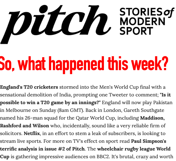 What happened in sport this week? It's the Pitch newsletter...
mailchi.mp/pitch-mag/pitc…