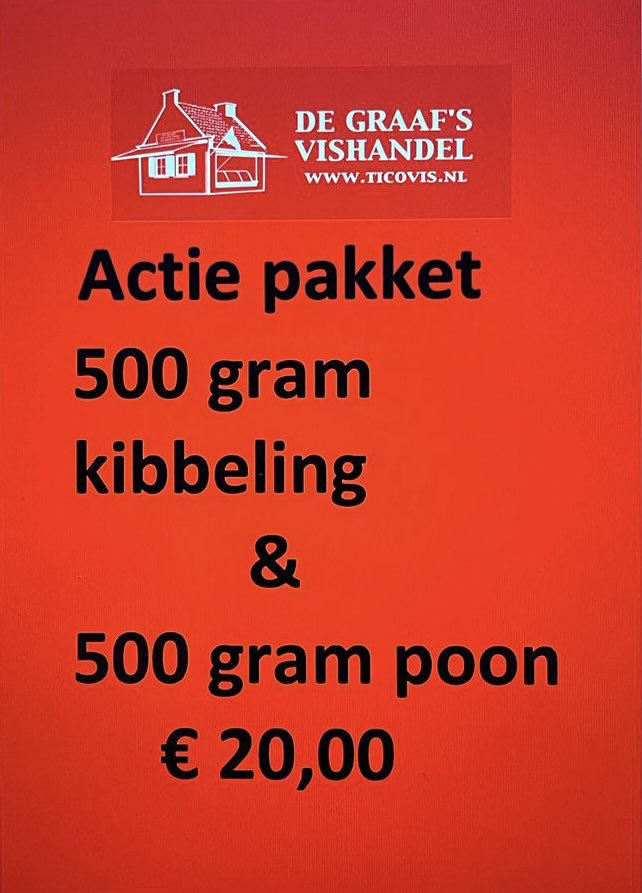Wegens enorm succes ook vrijdag 11 en zaterdag 12 november deze aanbieding.