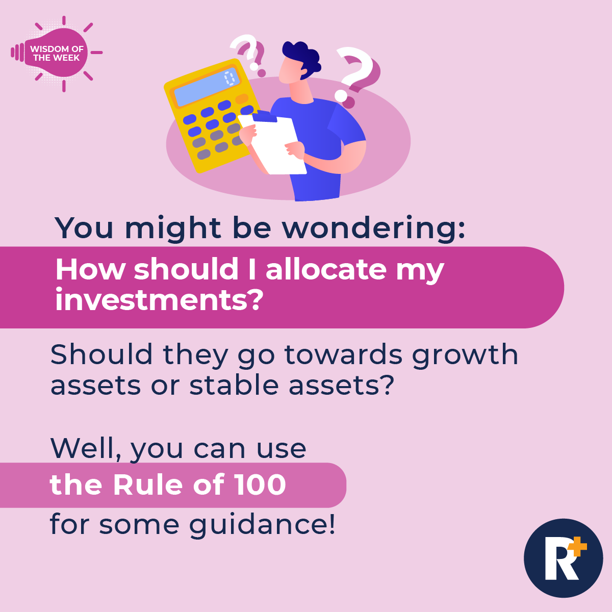 RinggitPlus's tweet photo. Not sure how much you should allocate into growth or stable assets? Here's a simple guide called the Rule of 100 to help you determine the most suitable allocation based on your age and time horizon! (1/2)
#RinggitPlus #financialfreedom #investment #assetallocation https://t.co/nActT6mtsl