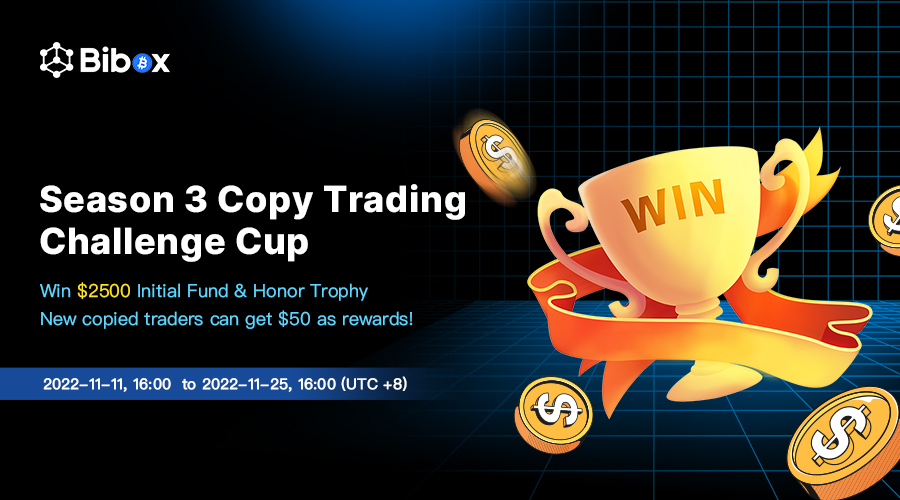 🎉 #Bibox Season 3 Copy Trading Challenge Cup
🥇Win up to 2,500 USDT initial funding  + Champion trophy🏆
💵New copied traders can get $50 as rewards!
⏰2022-11-11, 16:00 to 2022-11-25, 16:00 (UTC +8) 
👉Join now: forms.gle/DFKq9392B2KVX3…