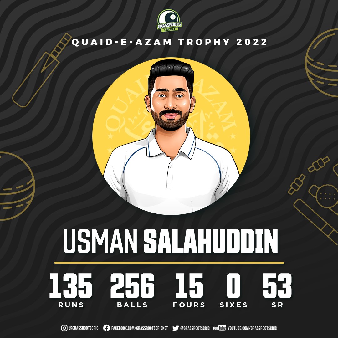 grassrootscric's tweet photo. Usman Salahuddin with a super knock! 👏🏽
He came in to bat in the first over and was the 9th man dismissed after setting up a good total for SP.
He is the 2nd-highest run-scorer of #QeA22 with 733 runs at an average of 61 and 3 hundreds.
#SPvBAL | #QeAT https://t.co/Z5j5FUdKJi