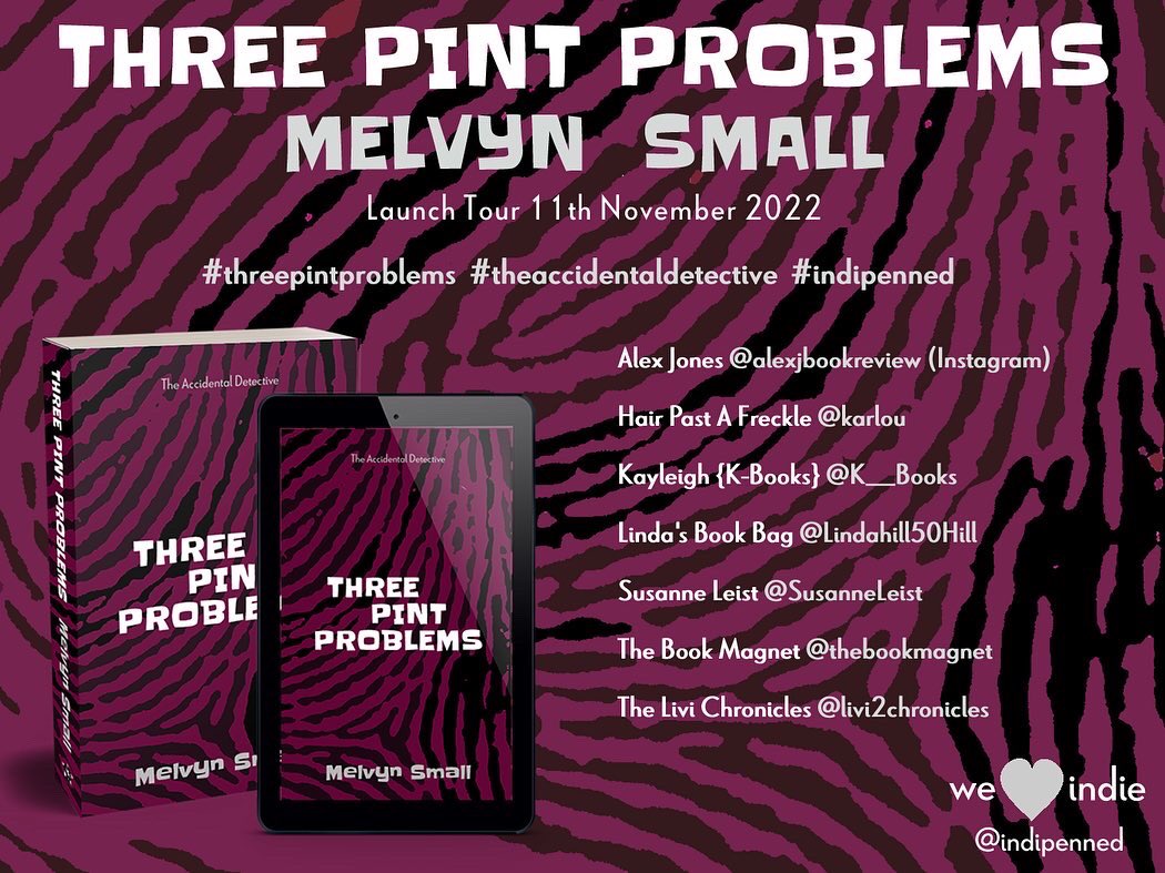 alexjbooks's tweet photo. Three Pint Problems @melsmallwriter @indipenned #LaunchTour #BlogTour #SherlockHolmes The Accidental Detective returns! Clever, Crafty, Full of Humour and Genuinely brilliant! π https://t.co/KL8PEZcNgI π΅οΈββοΈ #TheAccidentalDetective #ThreePintProblems #Indipenned https://t.co/olyR0m5VYI