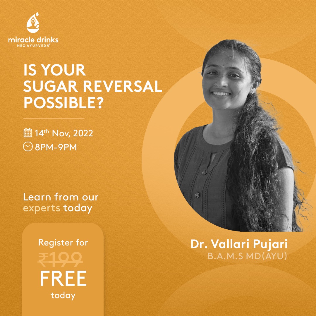 miracledrinksin's tweet image. Learn about different health problems and their solutions from a highly educated and professional medical consultant at Miracle Drinks, Dr. Vallari Pujari.

#MiracleDrinks #MiracleIsHere #MiracleProgram #Webinar #RegisterNow #Free #SugarSupport #SugarReversalProgram #NeoAyurveda