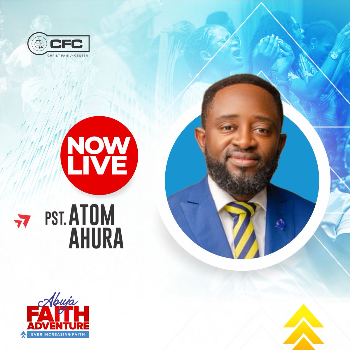 ChristFMinistry's tweet photo. Receive the ministry of Pastor Atom Ahura at Faith Adventure 2022, Day One, morning session.
Connect LIVE now on https://t.co/cuiiULG6pZ for video or https://t.co/ahjRNVist4 for audio.
#AbujaFaithAdventure
#EverIncreasingFaith
#DayOne
#ChristFamilyMinistry
#LoveIsKing https://t.co/0Dk1dof6eS