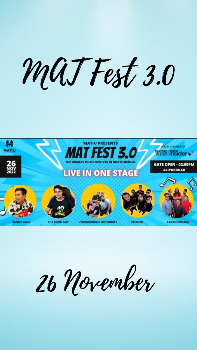brewing_buzz's tweet photo. #MATFest3 is here!!
Enjoy music with #sandysaha #thebongguy #undergroundauthority #Prathibhi and #Lakkhichhara on #November26
#musicevent https://t.co/cE7fKx7cPq