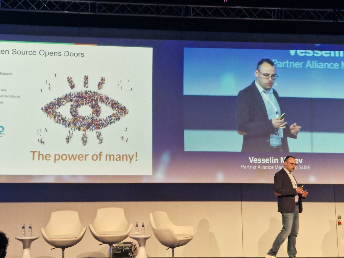diegoakechi's tweet photo. ✨ Our team had a great time at the @SAP #WinningTomorrow event in Bulgaria! We connected with inspiring people from the #SAP ecosystem and Vesselin Matev, Partner Alliance Manager at #SUSE, shared how SUSE helps maximize the efficiency of your SAP investment. https://t.co/pa3cuZGLNo