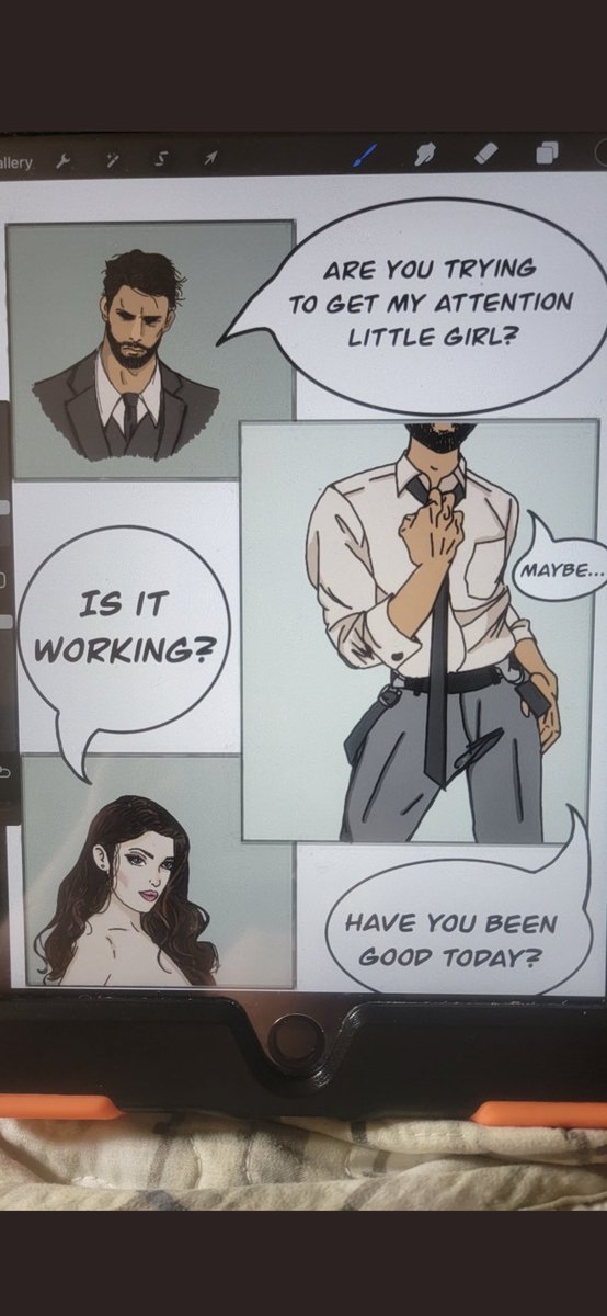 SirStrain's tweet photo. My female sub has created some artwork inspired by our interactions.

Such an honour for her to be able to immortalise me in this way, and an excellent way for her to continue to be useful. These are her first efforts and I think they’re rather good. https://t.co/kcmit6M9so