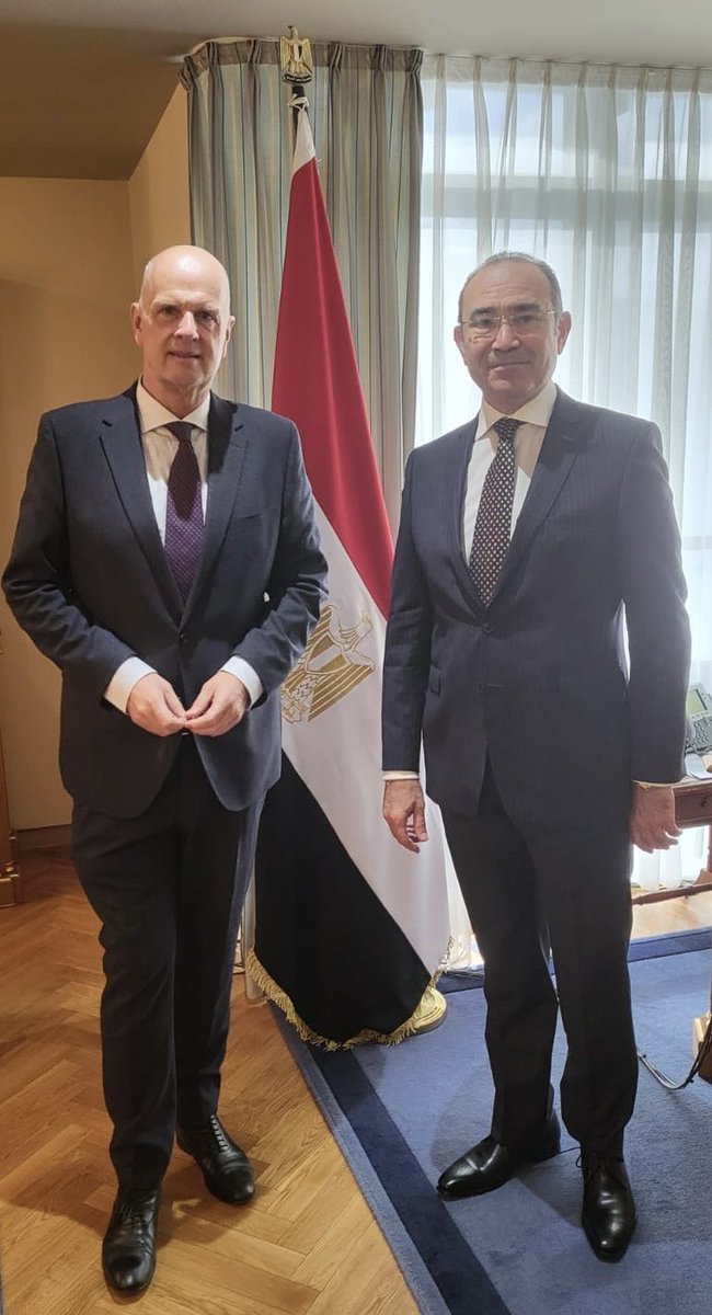 embassy_egypt's tweet photo. I was delighted to receive Mr. @thomasellerbeck, Member of the Group Executive Committee TUI GROUP. An excellent discussion on projects for sustainable tourism in 🇪🇬 ⁦@TUIGroup⁩ https://t.co/Gt5sMvq1wb