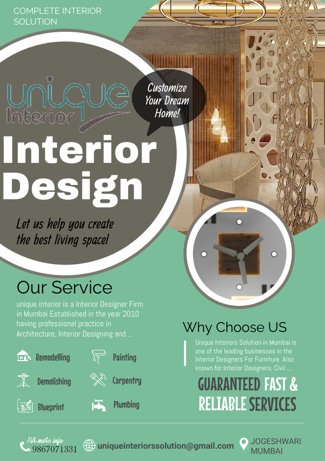 UniqueInterioss's tweet photo. Unique Interiors solution execute end to end interior services for residential and commercial spaces like flat interior, home renovation, remodeling, office interior and more...
We have expert interior designers team to decorate your dream home.
#uniqueinteriorssolution https://t.co/JbAaPlCQMz