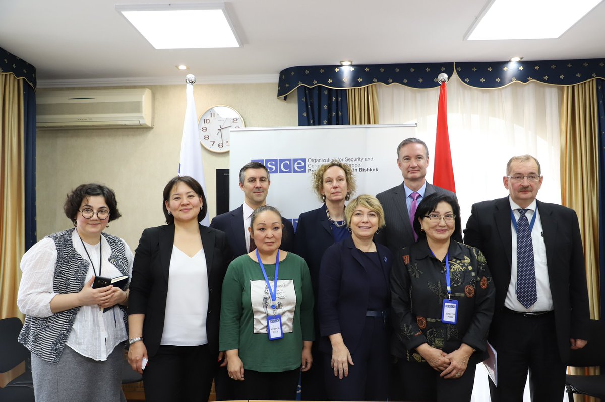 At the <a href="/oscebishkek/">OSCE Programme Office in Bishkek</a> premises @GbGesa, <a href="/NeilBushUK/">Neil Bush</a>, <a href="/chfages/">Christine Fages</a> and <a href="/USAmbOSCE/">U.S. Ambassador to the OSCE</a> had a meeting with the representatives of Kyrgyzstan’s civil society. 

Our Office works closely with CSO organizations in 🇰🇬 on promoting fundamental rights and freedoms in #Kyrgyzstan.
