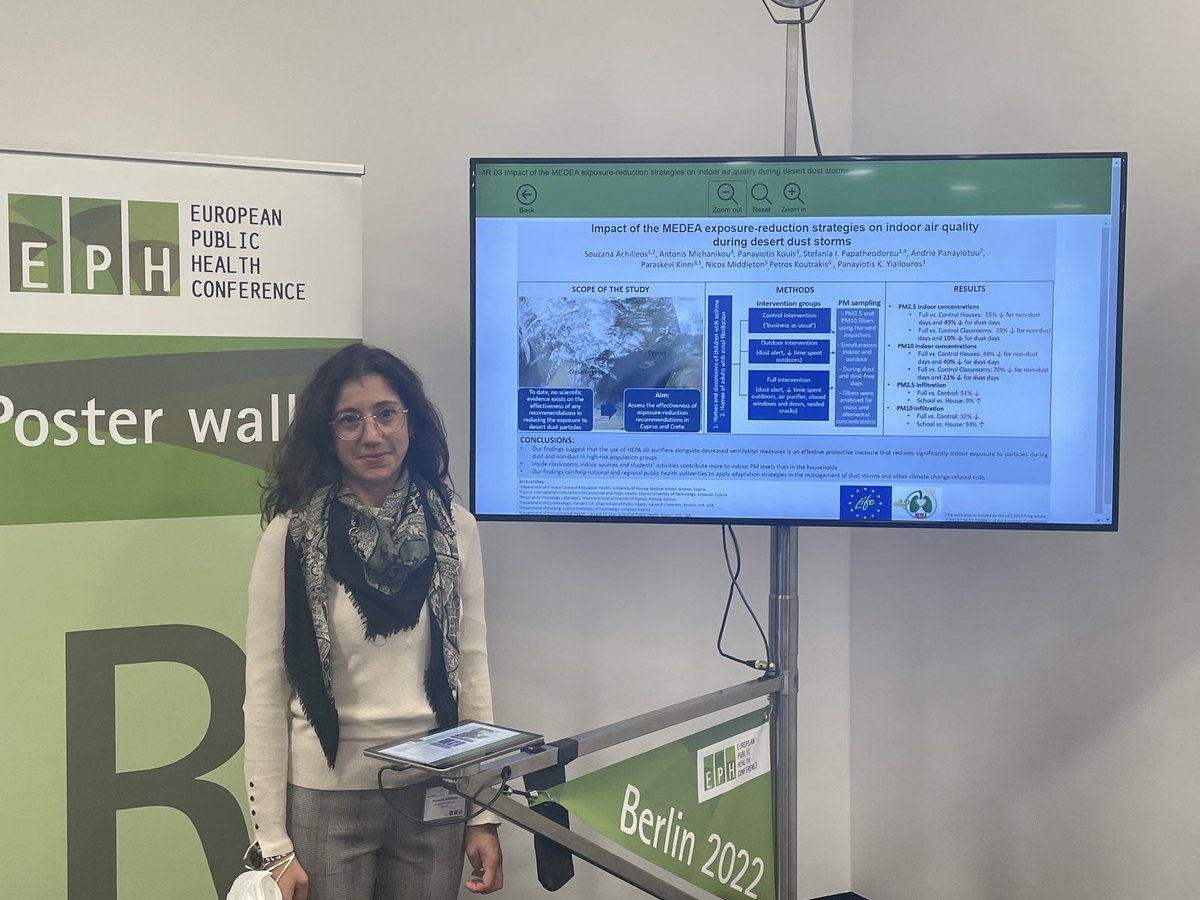 Presenting @LifeMedea @LIFEprogramme indoor measures results at the 2022 @EPHconference.
During high pollution events the use of air cleaner and sealing of houses and other settings can significantly reduce the exposure to PM ! #EPHC2022