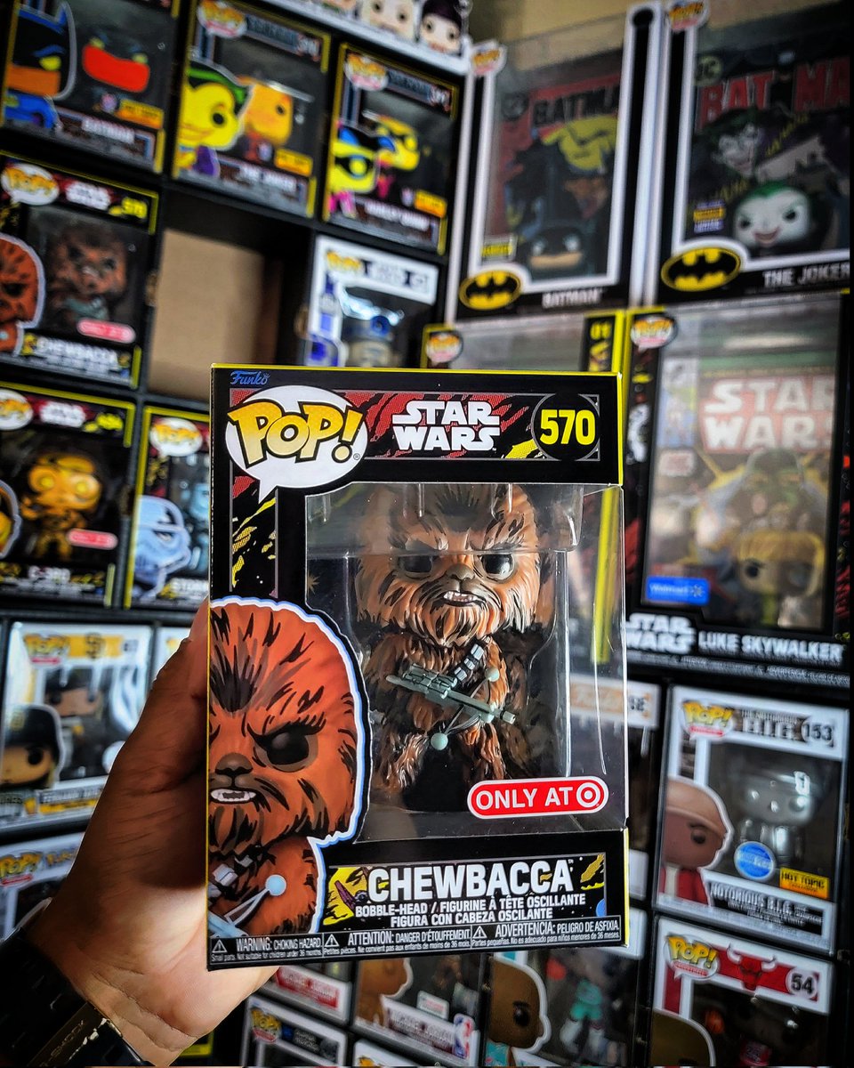 VeVeGoGetter's tweet photo. Check out what I just found on Mercari: Funko Pop Star Wars Retro Chewbacca 570 Target Exclusive (Mint Condition): #mercari 
https://t.co/Mf0KquJeHd https://t.co/WEIu1HGllC