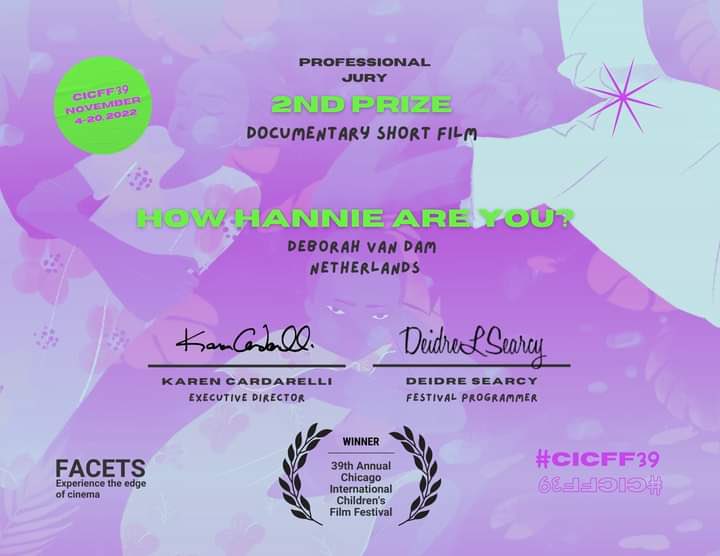 Die Hannie toch. Weer in de prijzen gevallen!#nationalehannieschaftstichting #CICFF #documentaire #opkomenvooreenander