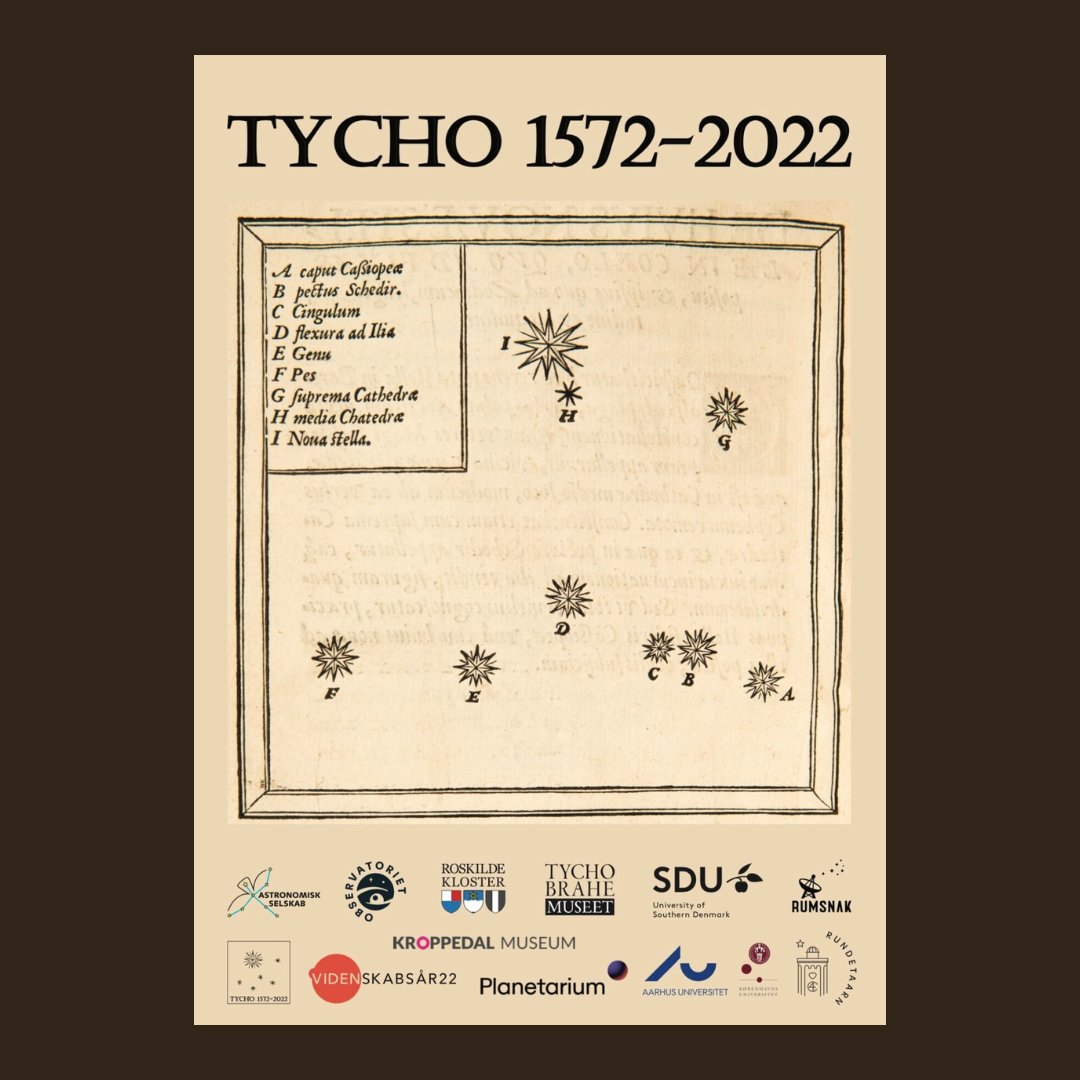 I dag er det 450 år siden, at Tycho Brahe så en ny stjerne på himlen. Heldigvis var det mindre skyet end i dag, ellers havde han ikke set meget! 

Vi er mange der i år sætter fokus på Tycho og hans opdagelse. Se hvad man kan i aften: rundetaarn.dk/event/rumsnak-…
#tycho2022 #rumsnak