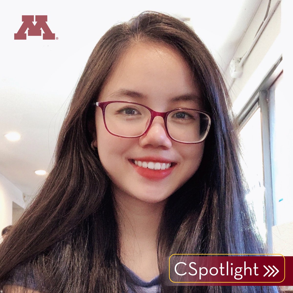 UMNComputerSci's tweet photo. #CSpotlight: Ngan Nguyen
Computer Science B.S. Ngan Nguyen shares her personal experiences as an international student and her internship with LinkedIn.
Read more: https://t.co/zDqZfTRzyq
#CSCICommunity https://t.co/pg2QdslTWj