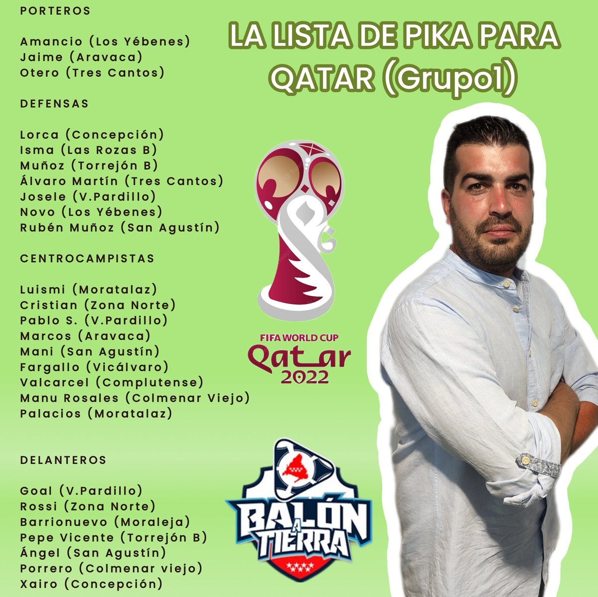 𝙉𝙊𝙎𝙊𝙏𝙍𝙊𝙎 𝙇𝙊 𝙏𝙀𝙉𝙀𝙈𝙊𝙎 𝘾𝙇𝘼𝙍𝙊

Aquí va nuestra pequeña aportación para la <a href="/SEFutbol/">Selección Española Masculina de Fútbol</a>, estamos seguros que con esta lista nos llevaríamos el mundial. 
🧐Apunta @LUISENRIQUE21

La lista de <a href="/Pika2011/">Pika</a>. 

📝Preferente Grupo 1

#ElFútbolQueNosGusta 
#LaPreferenteMola